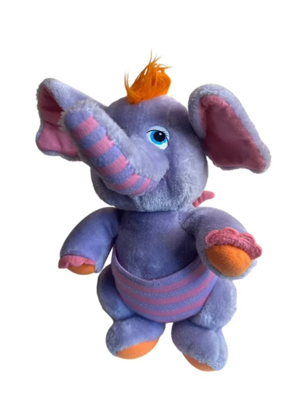 Vintage 1984 Wuzzles Eleroo Plush Hasbro Softies Disney Purple Elephant Kangaroo